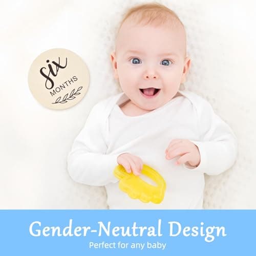 Baby Monthly Milestone Cards,7 Pack Double Side Announcement Sign, The Perfect Newborn Photography Props to Document Your Baby´S Growth, Wooden Hello World Sign, Light Wood — view 4