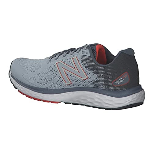 New Balance mens 680 V7 Running Shoe 10 X-Wide Grey/Ghost Pepper/Black — view 3