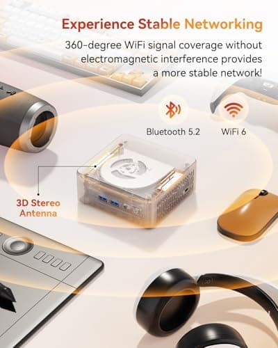 GEEKOM A5 Mini PC, Ryzen 5 7430U, 16GB Dual-Slot Upgradeable RAM, 512GB SSD — view 8