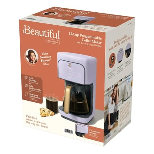 12 Cup Programmable Coffee Maker, 24 Hour Auto Brew, Touch Display, Bold Strength Control, Glass Carafe, Reusable Filter, Auto Shut Off (Lavender) — view 8