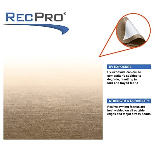 RecPro RV Awning Fabric Replacement | Width Options from 8 Feet to 22 Feet | Variety of Color Options | 8' (96") Length RV Awning | Premium Vinyl (10' - Actual Width 9' 1", Tan/Camel Fade)… — view 2