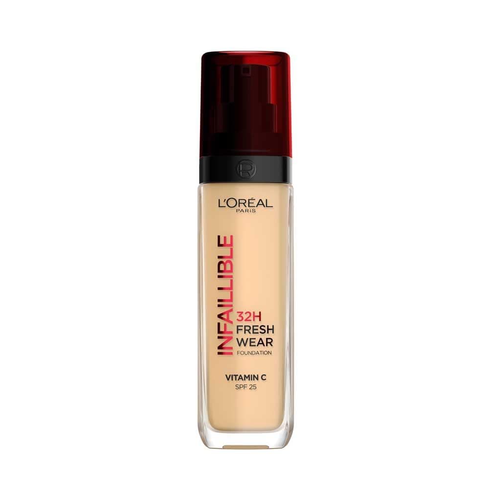 L'Oréal Paris, Base de maquillaje Líquida Infaillible 32h Fresh Wear, Para todo tipo de piel, Larga duración, cool rose, 30 ml