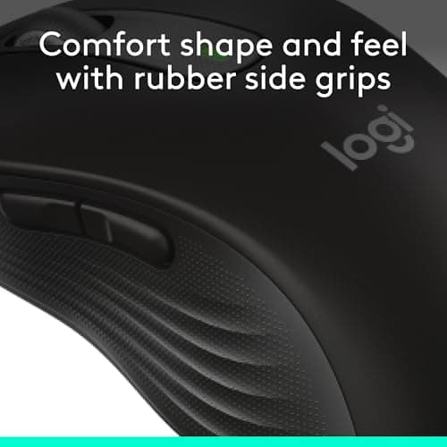 Logitech Signature M650 L Full Size Wireless Mouse - for Large Sized Hands, 2-Year Battery, Silent Clicks, Customizable Side Buttons, Bluetooth, for PC/Mac/Multi-Device/Chromebook - Black — view 8