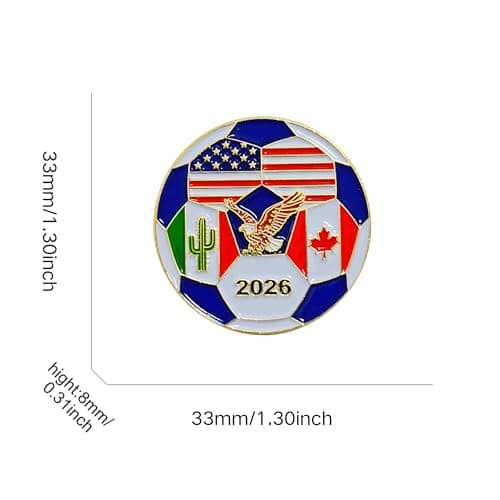 2026 World Football Soccer Cup Support Fan Team Pin Badge Brooch Decorations Gifts Memorabilia (USA-Mexico-Canada)
