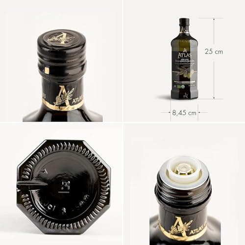 Atlas Organic Extra Virgin Olive Oil 750ml | Earliest Harvest Moroccan EVOO | First Cold Pressed, Ultra-Low Acidity <0.2%, Single Origin, Polyphenol Rich, Dark Glass Bottle — view 2