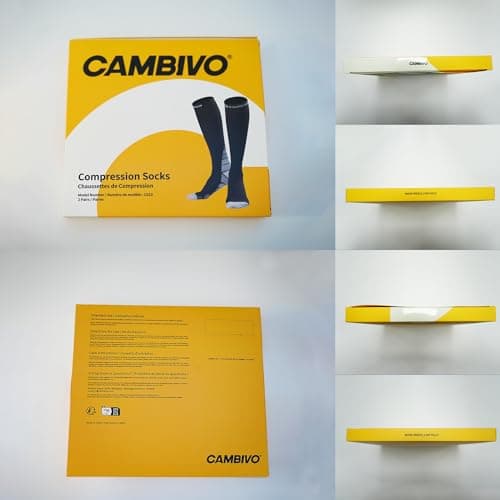 CAMBIVO 2 Pairs Compression Socks for Men and Women(20-30 mmHg), Compression Stocking for Swelling, Nurse, Flight (Black, LXL) — view 7