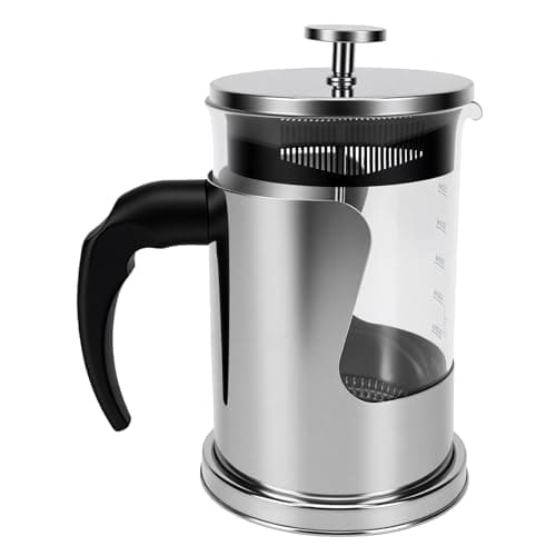 Jiawu French Press Coffee Maker Thickened Glass Durable French Coffee Pot for Home Travel Camping Stainless Steel 800ml (Woven 800ml) — view 2