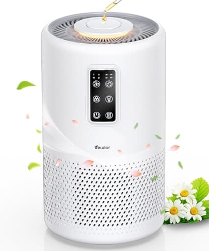 Air Purifiers for Home Large Room with Night Light up to 1600ft², VEWIOR H13 True HEPA Air Cleaner with Fragrance Sponge, Sleep Mode, Timer, Speed, Lock for Wildfire Smoke Pet Dust Pollen Odor