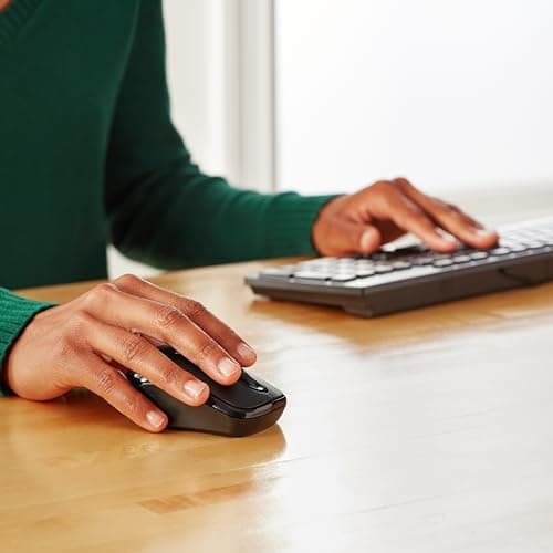 Amazon Basics 2.4 GHz Wireless Optical Computer Mouse with USB Nano Receiver, Portable, No Wires, Smooth Tracking, Multi-Device Compatibility, Black — view 5