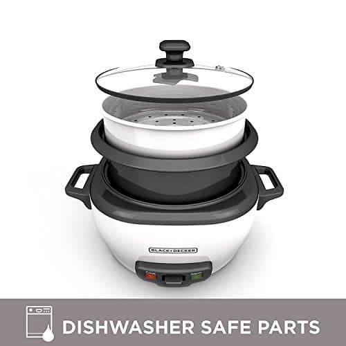 BLACK+DECKER 2-in-1 Rice Cooker & Food Steamer - 6-Cup Capacity, Automatic Keep Warm, Nonstick Bowl, Steaming Basket - Effortless Cooking — view 4