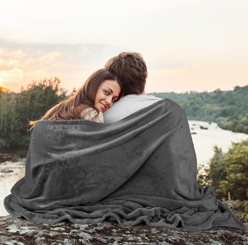 Utopia Bedding Fleece Blanket Queen Size Grey (90x90 Inches) – Ultra Soft Plush Microfiber Bed Blanket, Lightweight Warm Cozy Blanket for Bed & Couch, All Season Gift for Men & Women, Couverture Douce — view 5