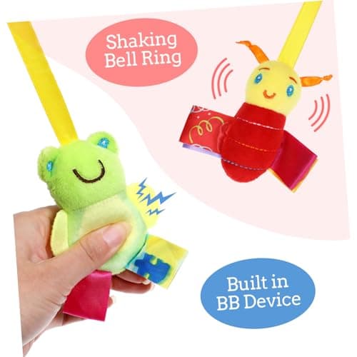 ifundom Car Seat Toys, Toys for Car Seat Crib Mobile Bed Around Rattle Bell Cartoon Insect Stroller Hanging Stuffed Wrap Spiral Safety Plush Toys for Crib Bed Stroller Car Seat Bar — view 3