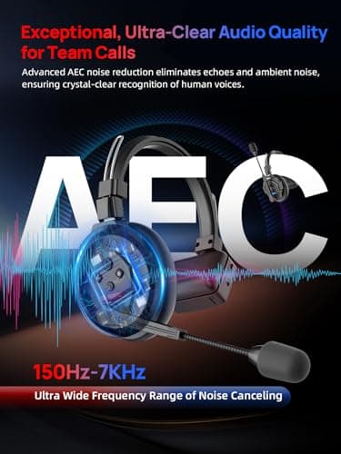 SYNCO XTALK Full Duplex Wireless Intercom Headset System for 4 Person, 24H Workingtime 350M/1148FT AEC Noise Cancellation Team Communication Intercom Headsets for Event Production Filming (XTALK X4) — view 5