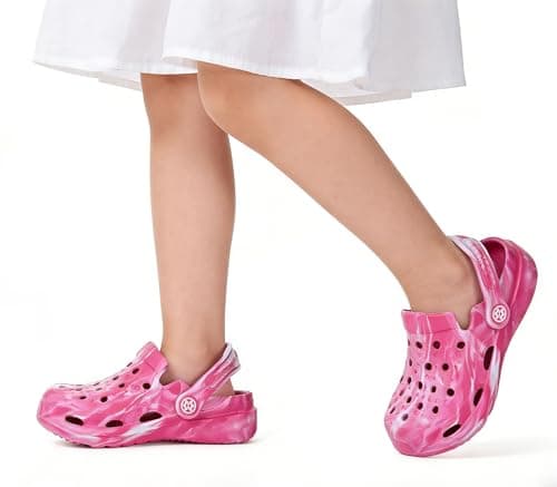 KVbabby Boys Girls Garden Clogs Slip on Sandals Water Shoes Children Shower Beach Pool Slippers(Rose Red,13-13.5 Little Kid)