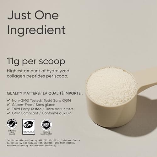 Sports Research® Collagen Peptides - Hydrolyzed Type 1 & 3 Collagen Powder Protein Supplement for Healthy Skin, Nails, & Joints - Easy Mixing Vital Nutrients & Proteins, Collagen for Women & Men — view 2