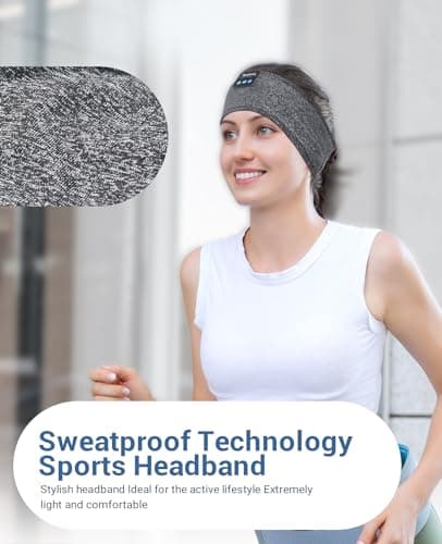Perytong Sleep Headphones Wireless, Bluetooth Sports Headband Headphones with Ultra-Thin HD Stereo Speakers Perfect for Sleeping,Workout,Jogging,Yoga,Insomnia, Air Travel, Meditation (Charcoal Grey) — view 4