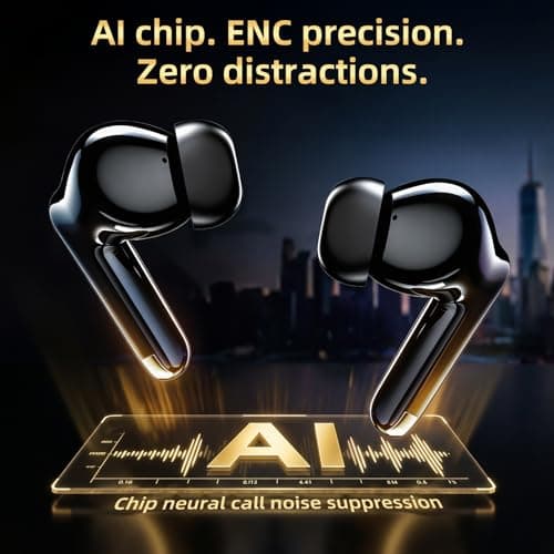Headphones Bluetooth 6.0 Wireless Earbuds, HiFi Ear Buds, Air Pro 4, 3g Lite Earphones ENC Noise Cancelling and AI Chip Wireless Headphones, IP7 for iPhone Samsung Google Android iPad Adults Student — view 3