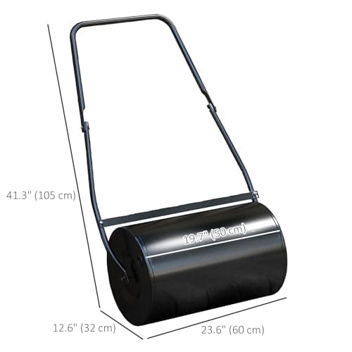 DURHAND 20" Push/Tow Behind Lawn Roller, Heavy Duty Sod Drum Roller Filled with 11 Gal Water/Sand, Grass Flattener for Yard, Patio, Park, Black — view 6