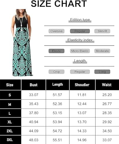 WNEEDU Womens Maxi Dress 2026 Summer Sleeveless Dress Casual Long Swing Dresses with Pockets (Apricot Black Leaves,S) — view 4