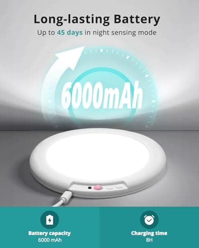 wowatt Rechargeable Ceiling Lights Battery Operated Ceiling Light with Remote Wireless Shower Lighting 3000K 4500K 6500K 7.48in Dimmable Timing Overhead Light for Closet Shower Living Room — view 2