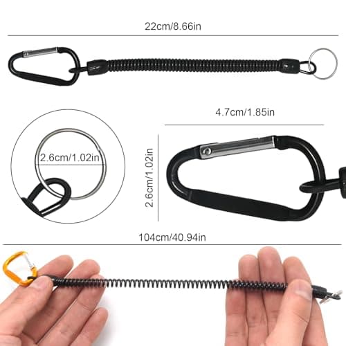 AXGSRV 10Pcs Retractable Coiled Lanyard Witch Clip for Tools — view 2