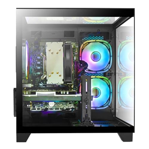WIWB Gaming PC Desktop Ryzen 7 5700X, RTX 4060 Ti, 16GB DDR4 RAM, 1TB SSD, DDR4 RAM, Prebuilt Tower Computer for Gaming, Home (Black) — view 3