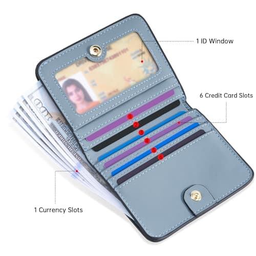 Toughergun Women’s Small Slim Leather Wallet with RFID Protection, Compact Bifold Mini Purse with Clear ID Window — view 2