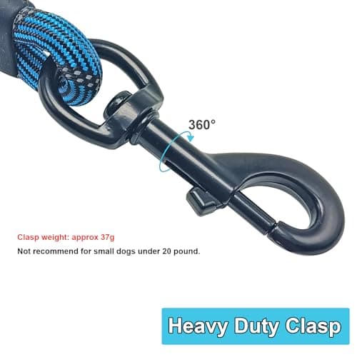 BTINESFUL Long Dog Leash, 10/15/20/30/50FT Dog Training Leash with Soft Handle, Reflective Heavy Duty Rope Dog Lead for Medium Large Dogs Outside Play, Camping (3/8" x 15ft, Blue)