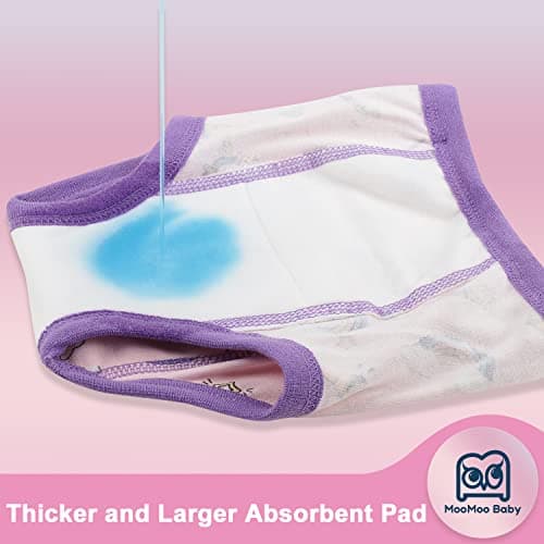 MooMoo Baby Training Underwear 10 Packs Absorbent Toddler Training Pants for Boys and Girls Cotton Pink 3T — view 2