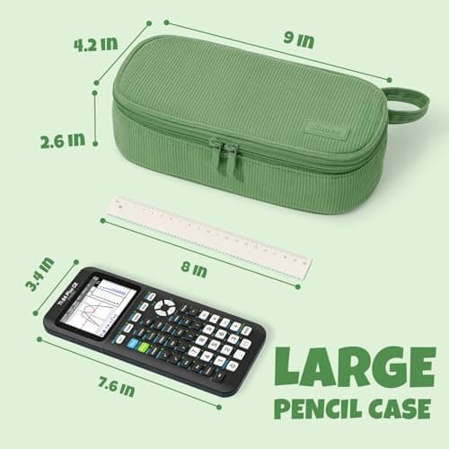 SUNEE Cute Pencil Case, Large Capacity Pencil Pouch, Soft Corduroy Pencil Bag, Big Storage Pen Organizer for Stationery, Aesthetic Zipper Pencil Box, Back to School Supplies for Teen Girls Boys, Green — view 4