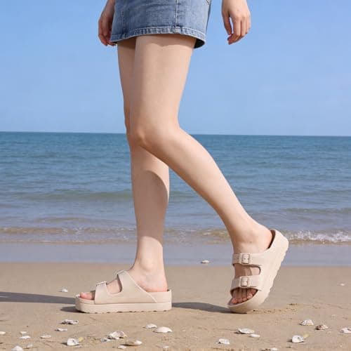 Goosecret Women's Comfortable Arch Support Walking Platform Sandals