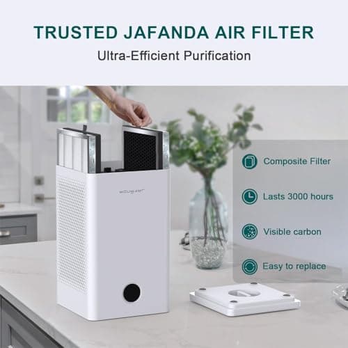 Air Purifier Filter Replacement for JF260,Air Purifiers 2X Filter Replacement, (MERV 17) True HEPA 300g Activated Carbon Filter, Air Cleaner Remove Smoke Dust — view 3