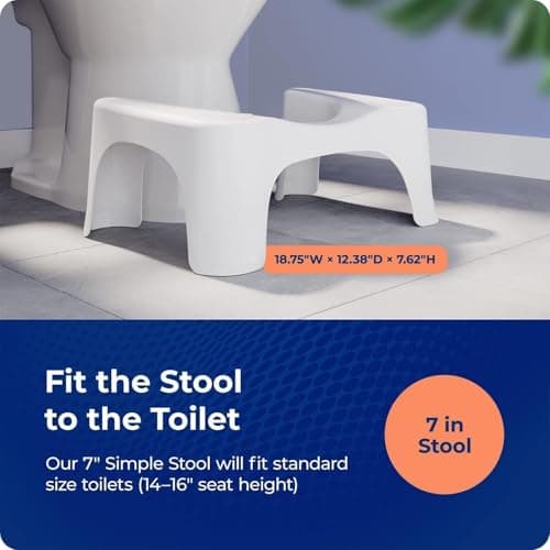 Squatty Potty Simple Curve Bathroom Toilet Stool 7" White — view 4