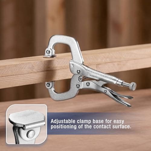 WORKPRO 6" Locking C-Clamp with Swivel Pads, Heavy Duty Adjustable Vise Grip Pliers, Welding Clamp for Woodworking, Metalworking, Auto Repair and Home Workshop — view 2
