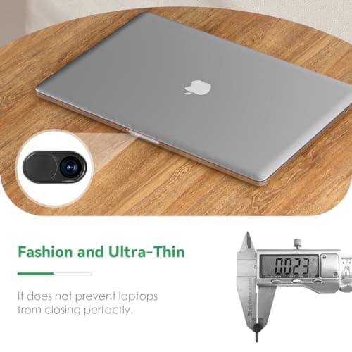 CloudValley Webcam Cover Slide[2-Pack], 0.023 Inch Ultra-Thin Metal Web Camera Cover for Macbook Pro, iMac, Laptop, PC, iPad Pro, iPhone 8/7/6 Plus, Protect Your Visual Privacy [Black] — view 3