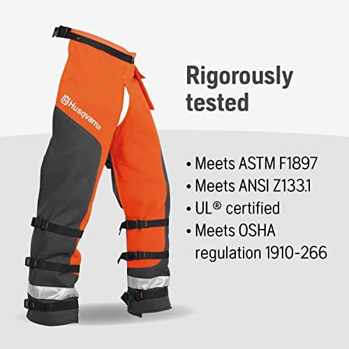 Husqvarna unisex adult 36-38 In. Orange/Gray Tech. Technical Chaps, Orange, 36 to 38-Inch US, Gifts for Men — view 3