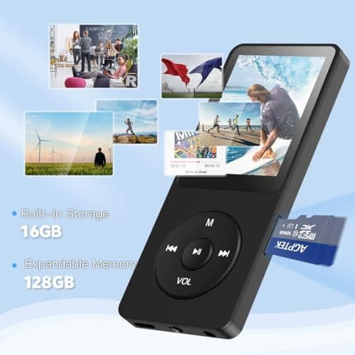 AGPTEK A02 16GB MP3 Player, 70 Hours Playback Lossless Sound Music Player, Supports up to 128GB, Black — view 5