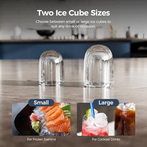 Electactic Ice Makers Countertop,26Lbs/24H,9 Cubes in 6 Mins,Portable Ice Maker Machine with Self-Cleaning,2 Sizes of Bullet Ice,Perfect for Home Kitchen(Black) — view 3