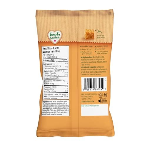 Simply Gourmet Mini Oat Bites, Carrot Cake, 13 x 36g | Toddler Snack | No Added Sugar | Source of Iron | Gluten-Free | Made in Canada