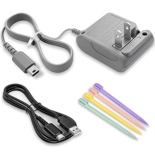 DS Lite Charger, DS Lite AC Power Adapter Kit for Nintendo DS Lite,100-240V Portable Travel Wall Charger with Foldable Plug Charging Cable & 4 Stylus Pens — view 8