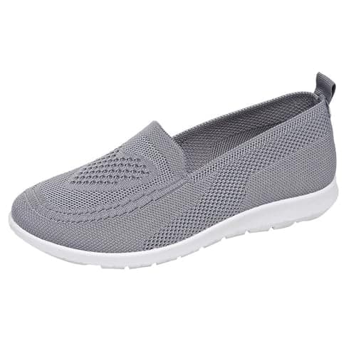 Women's Mesh Walking Shoes Summer Breathable Soft Arch Support Walking Anti-Skid Sports Shoes Gray — view 5