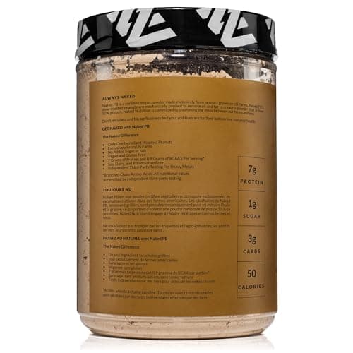 Naked 1.5 LB Powdered Peanut Butter from US Farms – Bulk, Only 1 Ingredient - Roasted Peanuts, Vegan, No Additives, Preservative Free, No Salt, No Sugar - 45 Servings - NAKED PB — view 4