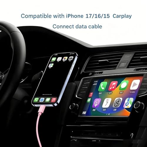 1.5FT Cute Pink iPhone 17/17E Car Carplay Cable for iPhone 17/16/15, 15/16/17 Pro Max 15 16 Plus Cord, Long USB A to USB C Cable for iPad 10th Gen iPad Pro, Air 5th 4th Mini 6th Replacement Cord — view 4