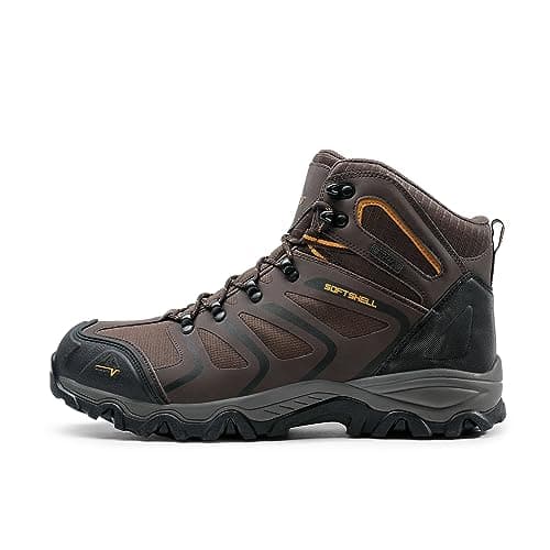 NORTIV 8 Men's Ankle High Waterproof Hiking Boots Outdoor Lightweight Shoes Trekking Trails Armadillo,Size 11,Brown/Black/Tan,160448_M — view 3