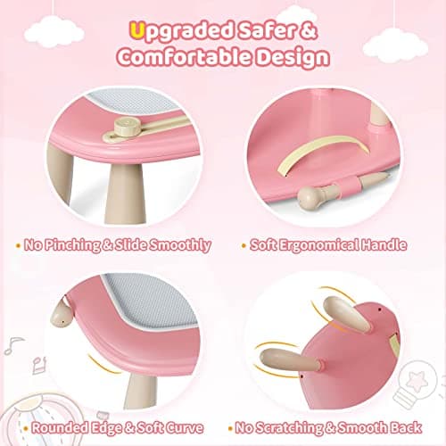 Kikidex Magnetic Drawing Board, Toddler Girl Toys for 1-3 Year Old, Doodle Board Pad Learning and Educational Toys for 1 2 3 Year Old Baby Kids Birthday Gift (Soft Pink) — view 3