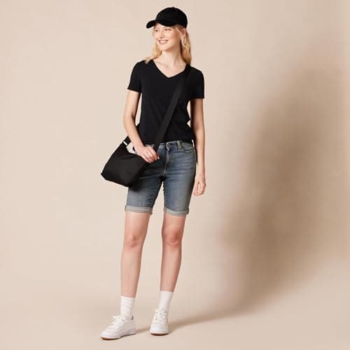 Amazon Essentials Women's 2-Pack Classic-Fit Short-Sleeve V-Neck T-Shirt, Black/White, X-Large — view 4
