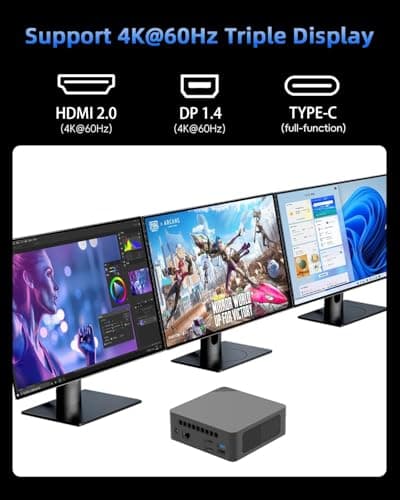 Mini PC, AMD Ryzen 5 3500U (Beats 4300U/N150/N100), 8GB RAM 256GB SSD — view 3