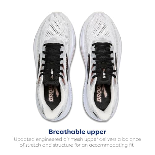 Brooks Women’s Ghost 17 Neutral Running Shoe - White/Black/Rose Gold - 8 Medium — view 3