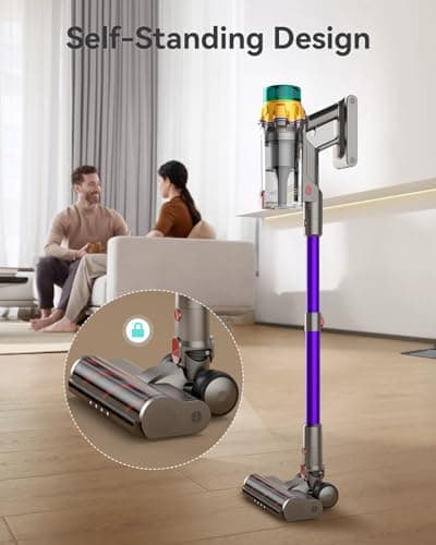 Cordless Vacuum Cleaner, 600W 50KPA Powerful Suction, XL Dust Cup Vacuum Cleaners with 4 Modes, Max 65 Mins,Self-Standing,Anti-Tangle Brush, Lightweight Stick Vacuum for Pet Hair, Hard Floors, Carpet — view 5