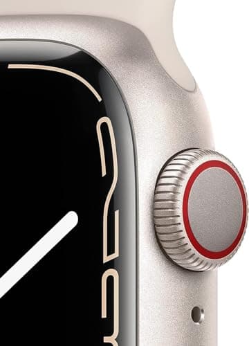 Apple Watch Series 7 (GPS, 41mm) Starlight Aluminum Case with Starlight Sport Band, Regular (Renewed) — view 3